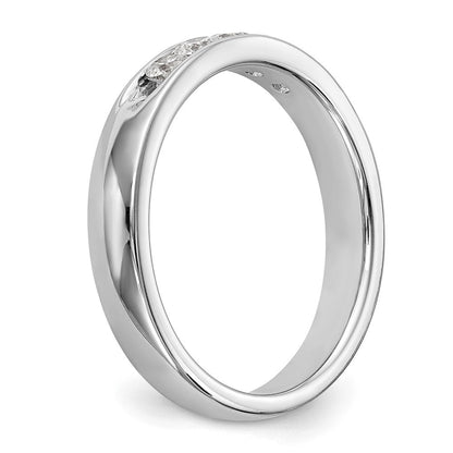 14K Weißgold Ring mit 5 runden Diamanten und Kanalfassung, 0,33 ct