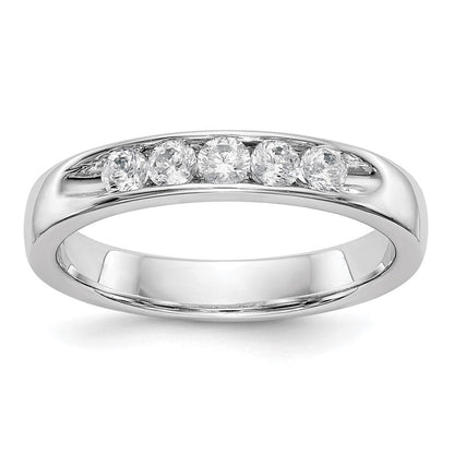 14K Weißgold Ring mit 5 runden Diamanten und Kanalfassung, 0,33 ct