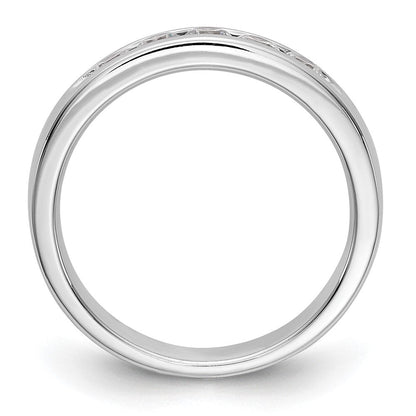 14K Weißgold Ring mit 5 runden Diamanten, 0,5K, komplette Kanalfassung