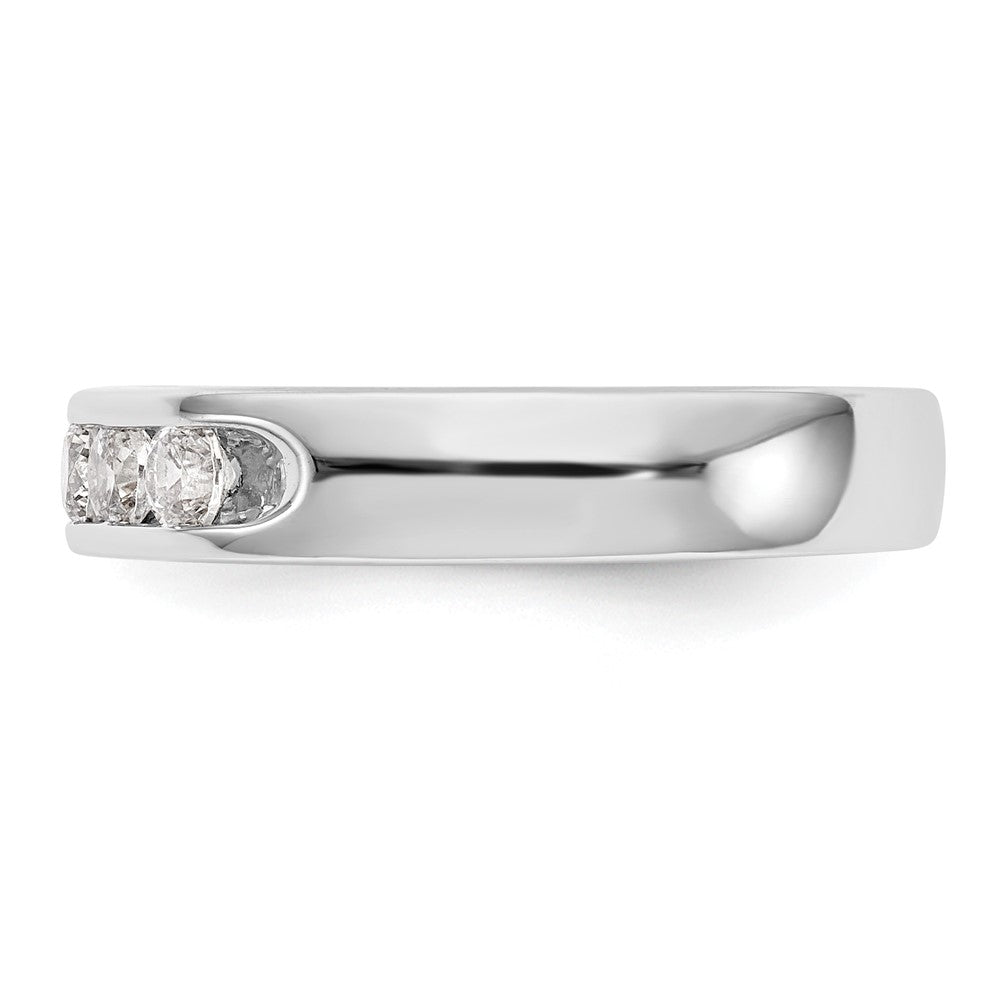 14K Weißgold Ring mit 5 runden Diamanten, 0,5K, komplette Kanalfassung