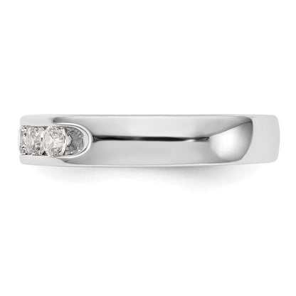 14K Weißgold Ring mit 5 runden Diamanten, 0,5K, komplette Kanalfassung