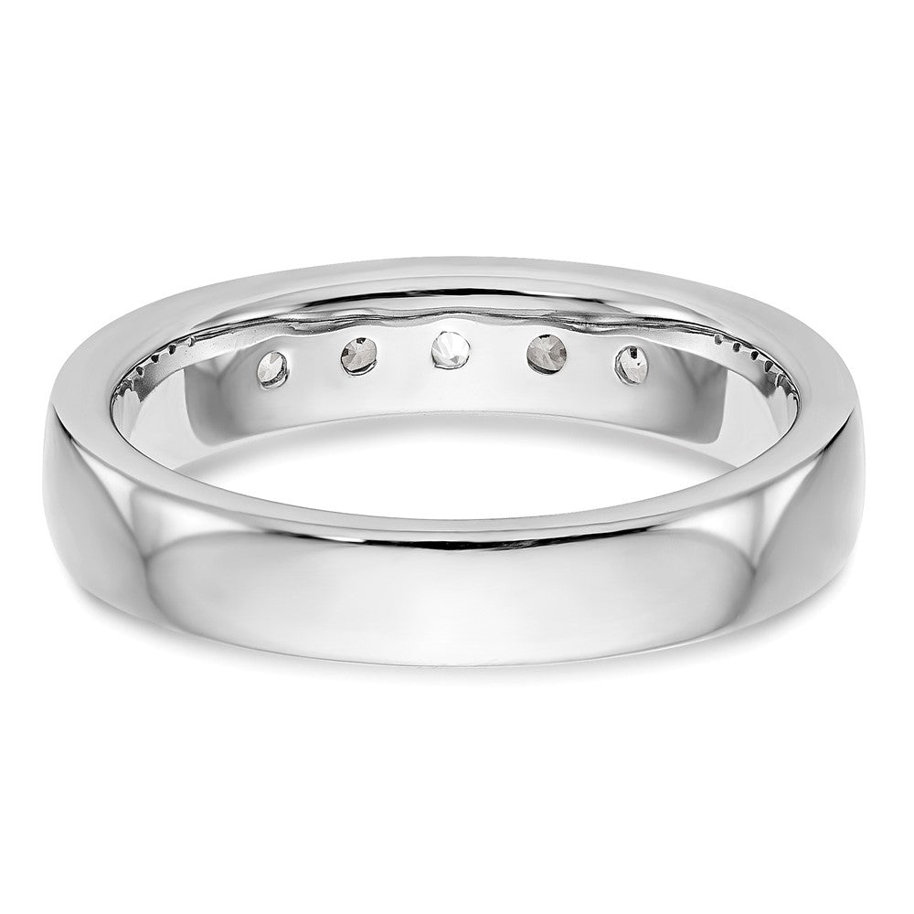 14K Weißgold Ring mit 5 runden Diamanten, 0,5K, komplette Kanalfassung