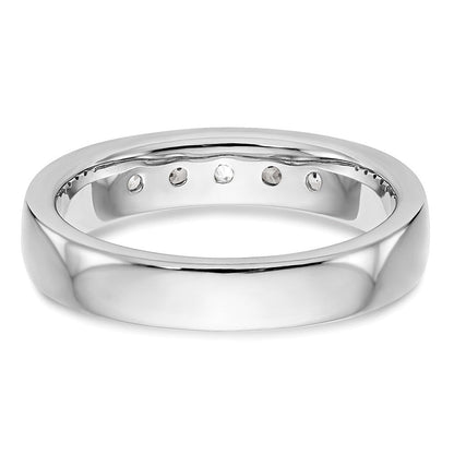 14K Weißgold Ring mit 5 runden Diamanten, 0,5K, komplette Kanalfassung