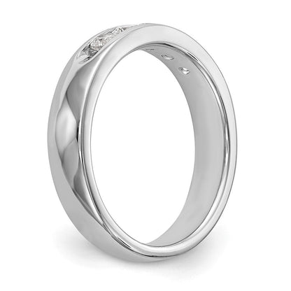 14K Weißgold 5-stone 1/2 Karat Rund Diamant Komplett Kanalfassung Ehering Ring
