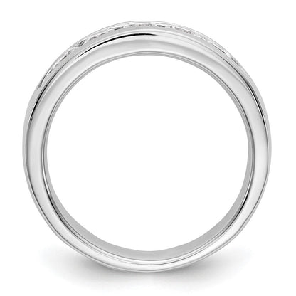 14K Weißgold Ring mit 5 Diamanten in Kanalfassung, 0,75 ct., rund