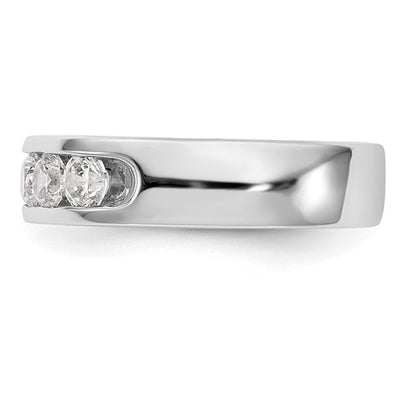 14K Weißgold Ring mit 5 Diamanten in Kanalfassung, 0,75 ct., rund