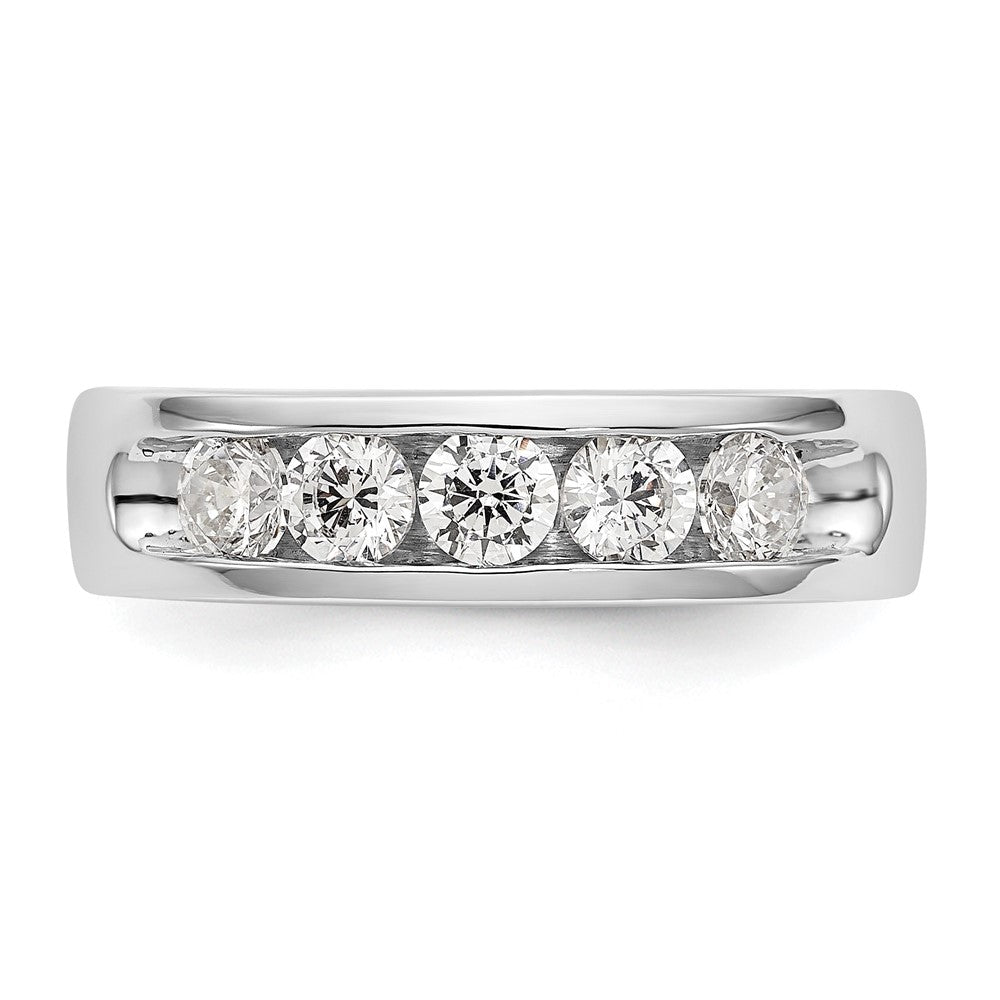 14K Weißgold 5-stone Diamant Kanalfassung Ehering Ring