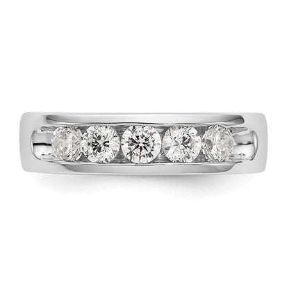 14K Weißgold 5-stone Diamant Kanalfassung Ehering Ring