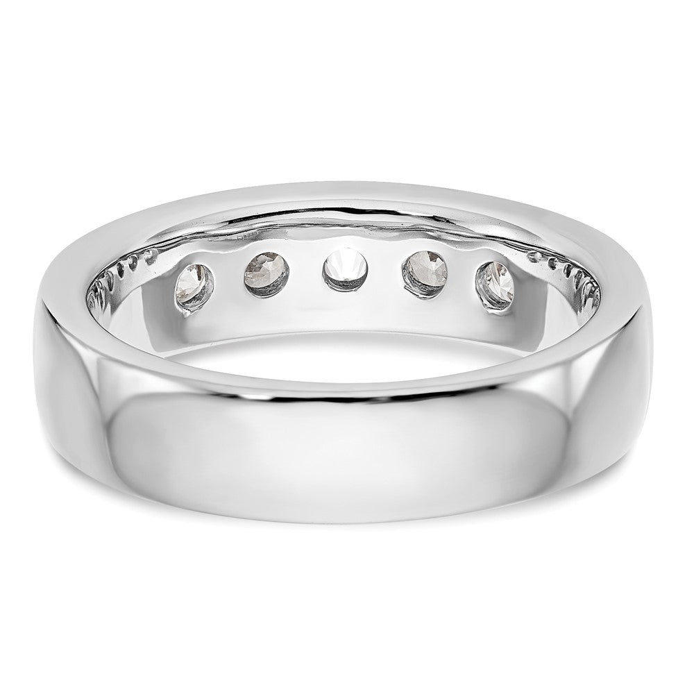 14K Weißgold Ring mit 5 Diamanten in Kanalfassung, 0,75 ct., rund