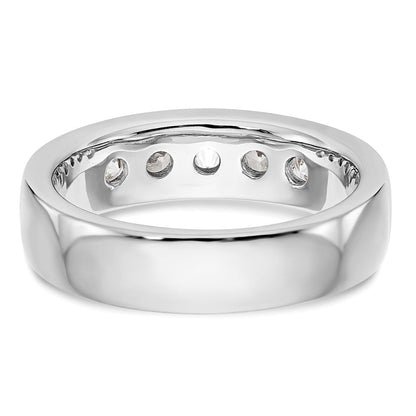 14K Weißgold Ring mit 5 Diamanten in Kanalfassung, 0,75 ct., rund