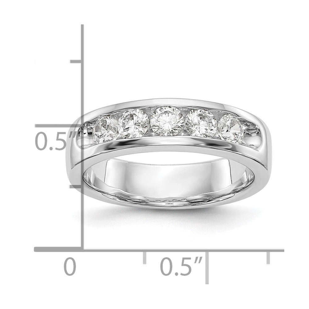 14K Weißgold 5-stone Diamant Kanalfassung Ehering Ring