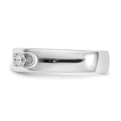 14K Weißgold Ring mit 5 runden Diamanten, 1 ct., in Kanalfassung