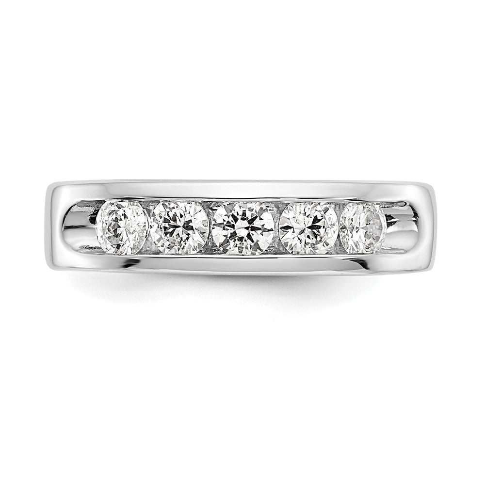 14K Weißgold Ring mit 5 runden Diamanten, 1 ct., in Kanalfassung