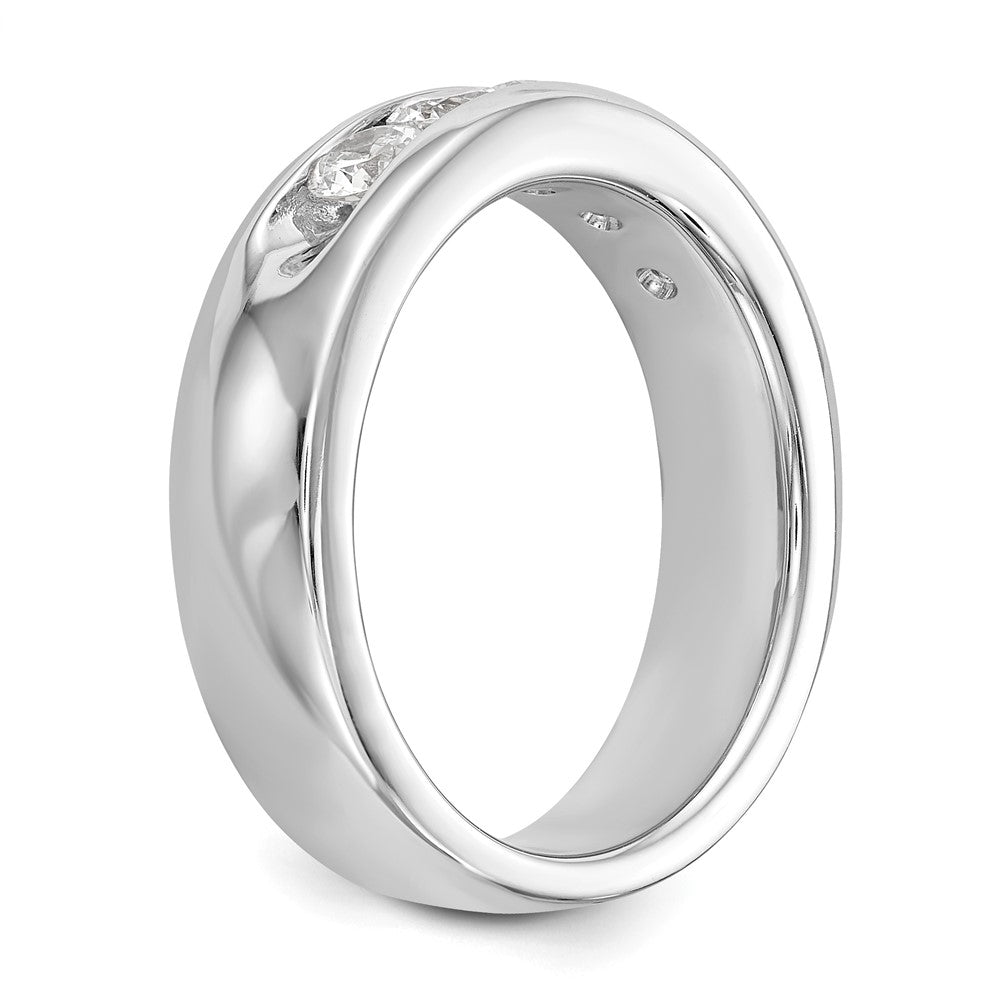 14K Weißgold Ring mit 5 runden Diamanten, 1 ct., in Kanalfassung