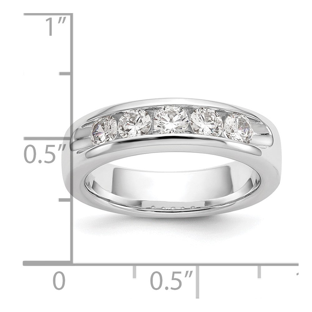 14K Weißgold Ring mit 5 runden Diamanten, 1 ct., in Kanalfassung