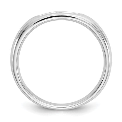 14K Weißgold Fünf-Steine kanalgefasster Ehering mit natürlichen Diamanten