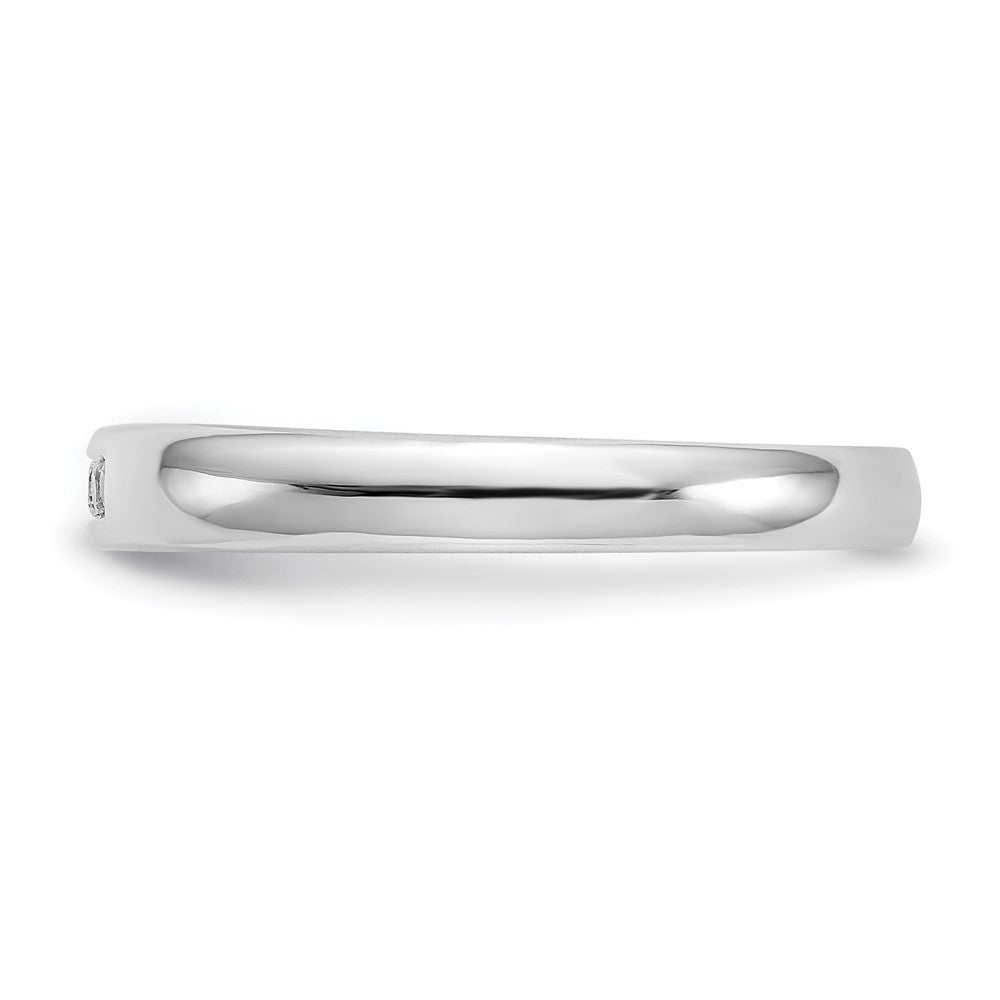 14K Weißgold Fünf-Steine kanalgefasster Ehering mit natürlichen Diamanten