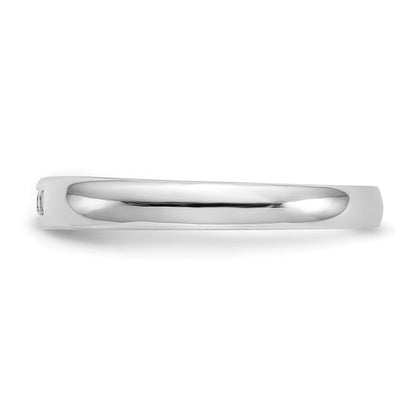 14K Weißgold Fünf-Steine kanalgefasster Ehering mit natürlichen Diamanten