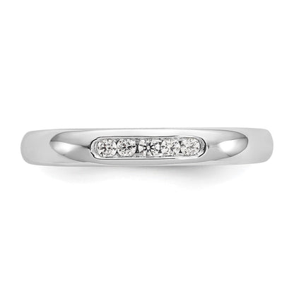 14K Weißgold Fünf-Steine kanalgefasster Ehering mit natürlichen Diamanten