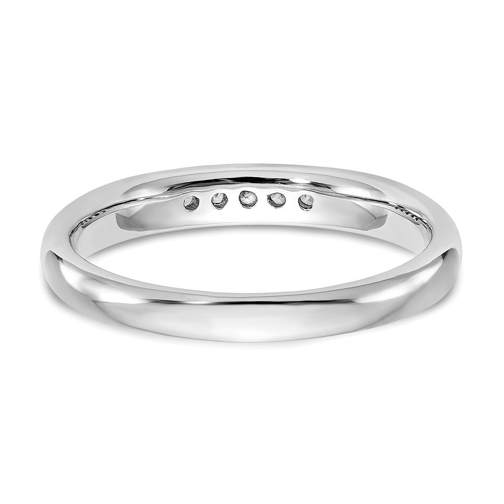 14K Weißgold Fünf-Steine kanalgefasster Ehering mit natürlichen Diamanten