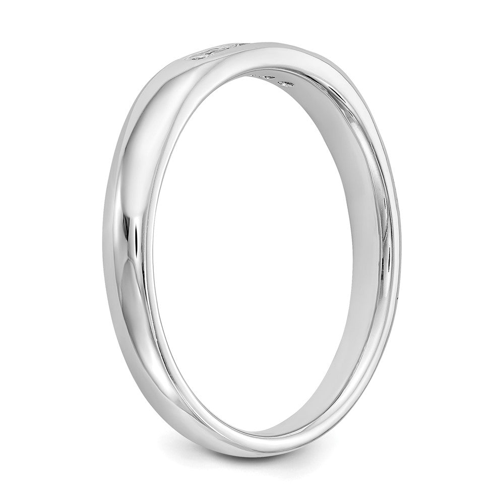 14K Weißgold Fünf-Steine kanalgefasster Ehering mit natürlichen Diamanten