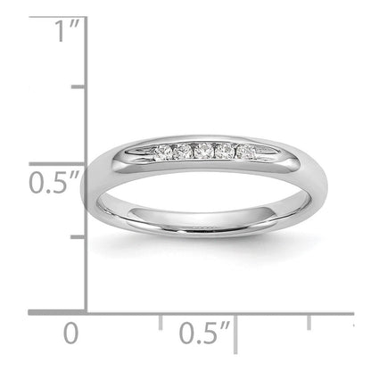 14K Weißgold Fünf-Steine kanalgefasster Ehering mit natürlichen Diamanten