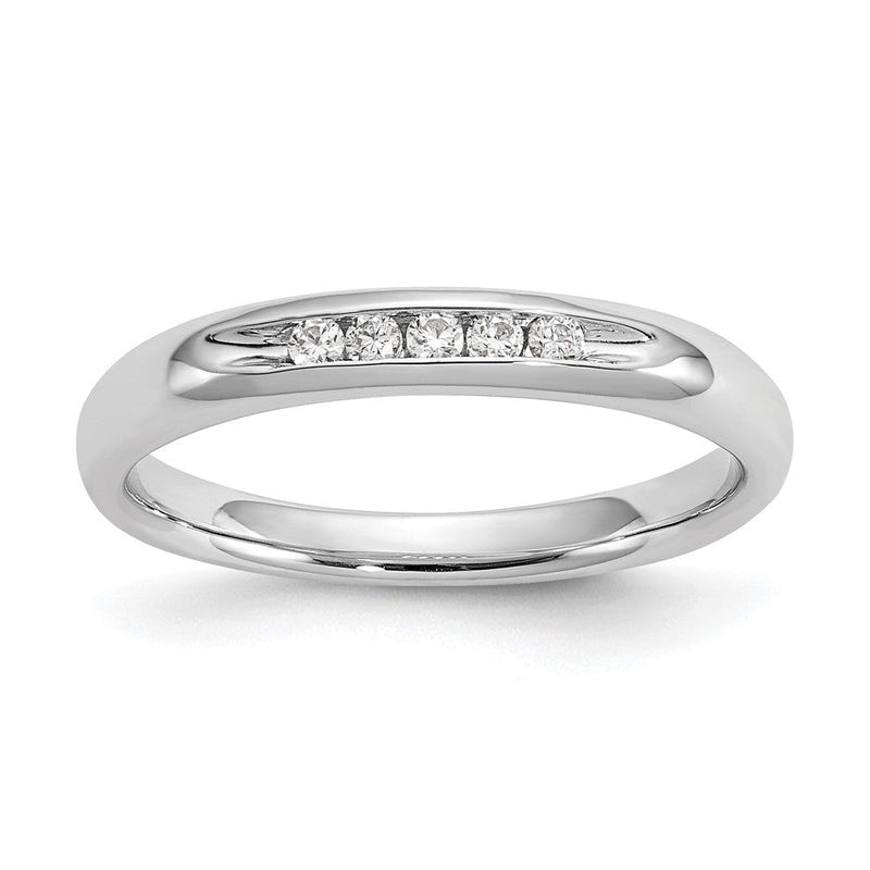 14K Weißgold Ehering kanalgefasst mit natürlichen Diamanten