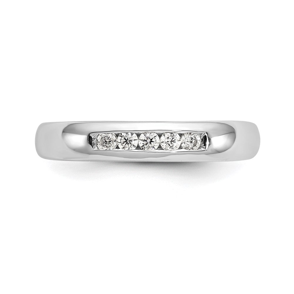 14K Weißgold Ring mit 5 Diamanten in Kanalfassung