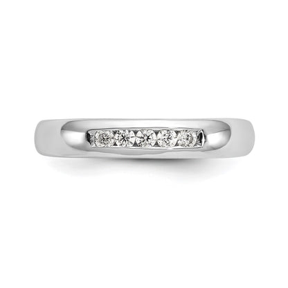 14K Weißgold Ring mit 5 Diamanten in Kanalfassung
