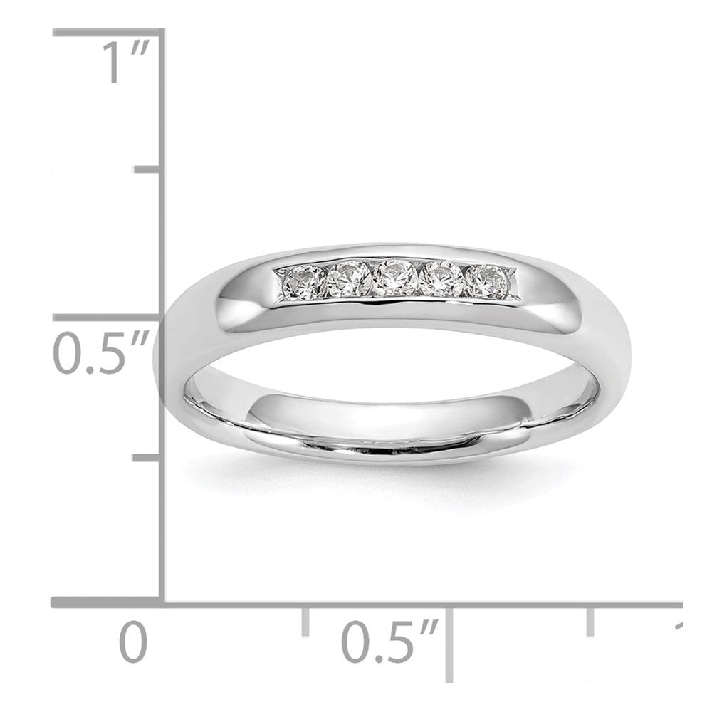 14K Weißgold Ring mit 5 Diamanten in Kanalfassung