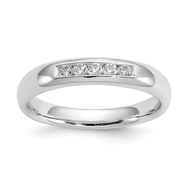 14K Weißgold Ring mit 5 Diamanten in Kanalfassung