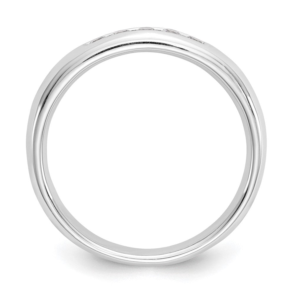 14K Weißgold Fünf-Stein-Ring mit natürlichen Diamanten in Kanalfassung