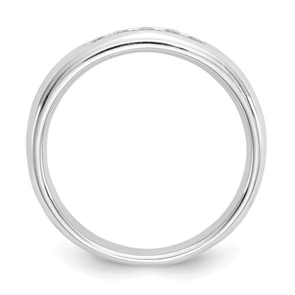 14K Weißgold Fünf-Stein-Ring mit natürlichen Diamanten in Kanalfassung