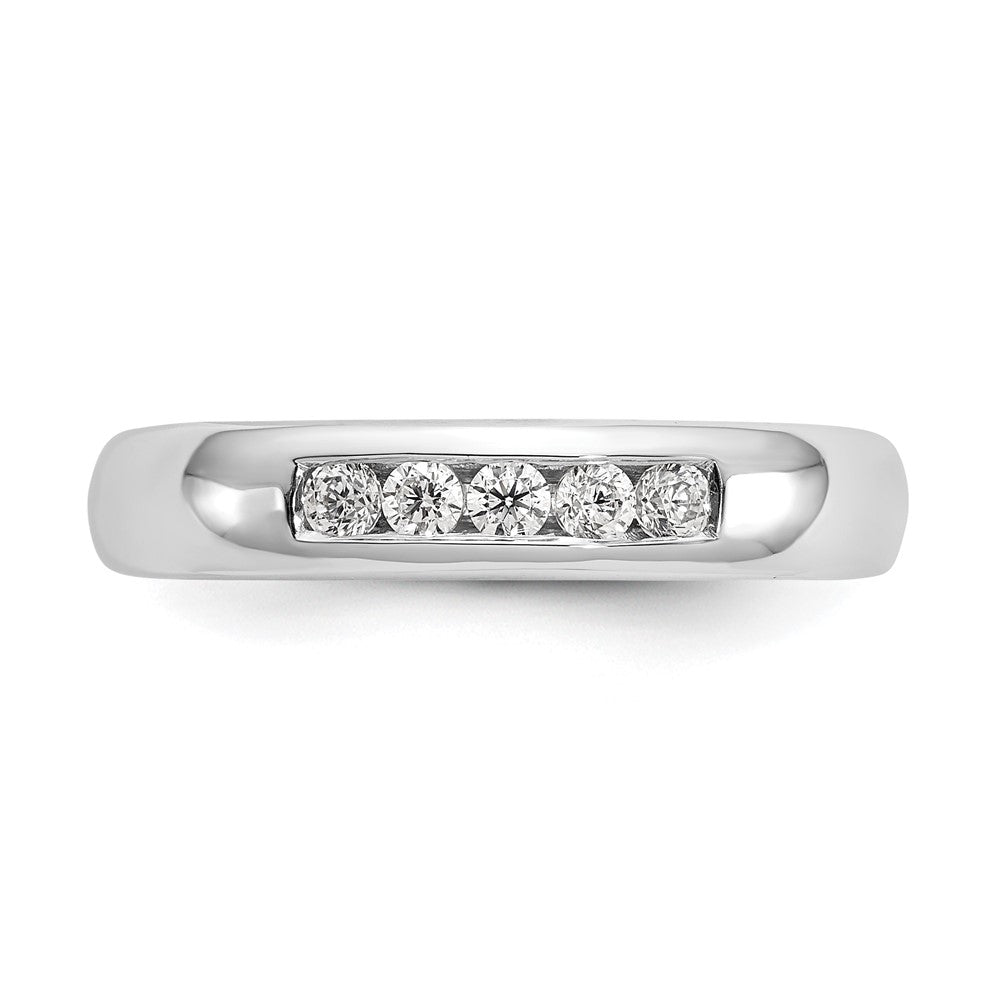 14K Weißgold Fünf-Stein-Ring mit natürlichen Diamanten in Kanalfassung