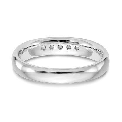 14K Weißgold Fünf-Stein-Ring mit natürlichen Diamanten in Kanalfassung