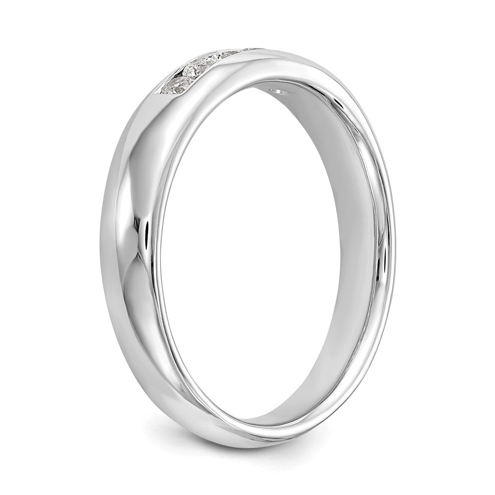 14K Weißgold Fünf-Stein-Ring mit natürlichen Diamanten in Kanalfassung