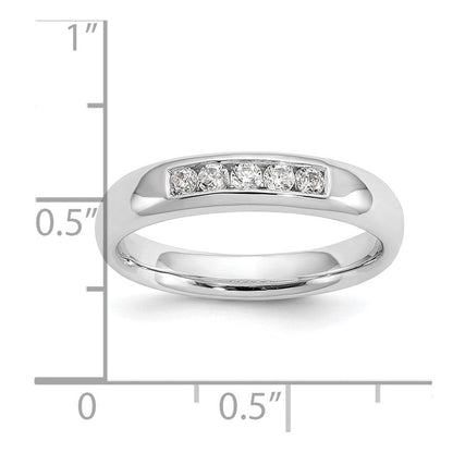 14K Weißgold Fünf-Stein-Ring mit natürlichen Diamanten in Kanalfassung