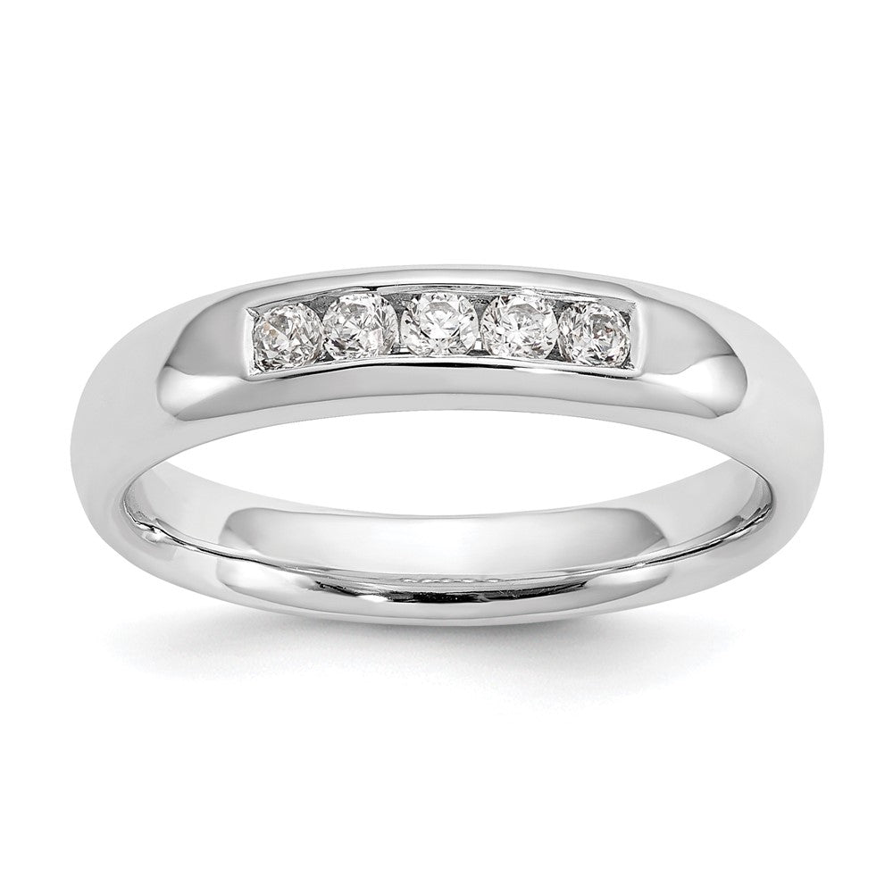 14K Weißgold Fünf-Stein-Ring mit natürlichen Diamanten in Kanalfassung