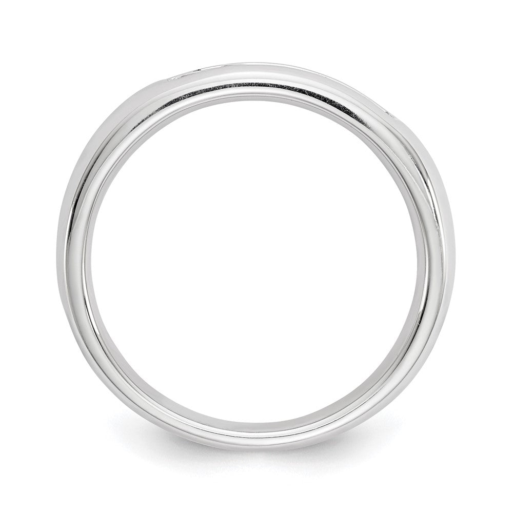 14K Weißgold Fünf-Stein Ehering mit natürlichen Diamanten in Kanalfassung