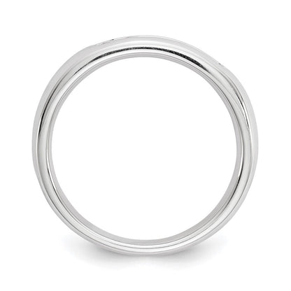 14K Weißgold Fünf-Stein Ehering mit natürlichen Diamanten in Kanalfassung