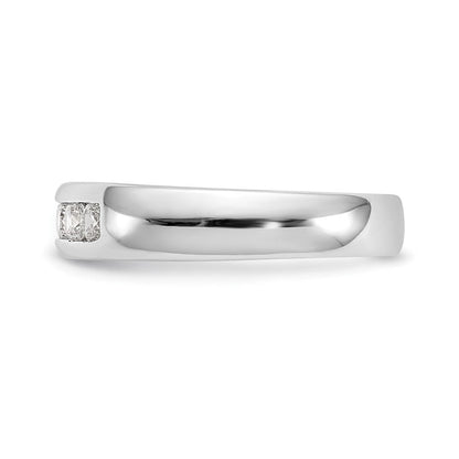 14K Weißgold Fünf-Stein Ehering mit natürlichen Diamanten in Kanalfassung