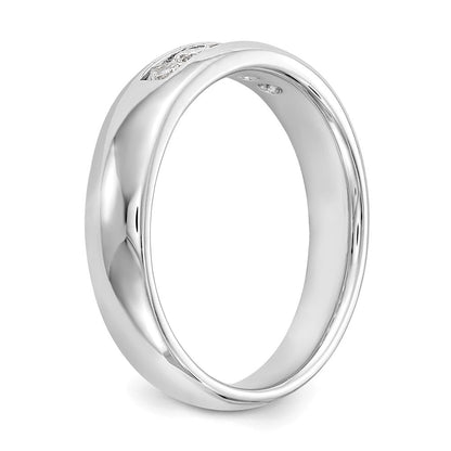 14K Weißgold Fünf-Stein Ehering mit natürlichen Diamanten in Kanalfassung