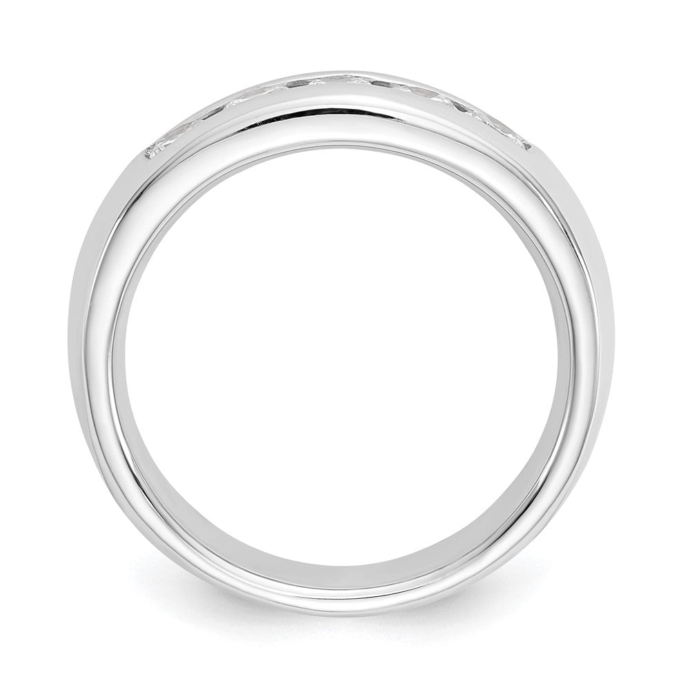 14K Weißgold Ehering mit 5 natürlichen Diamanten in Kanalfassung