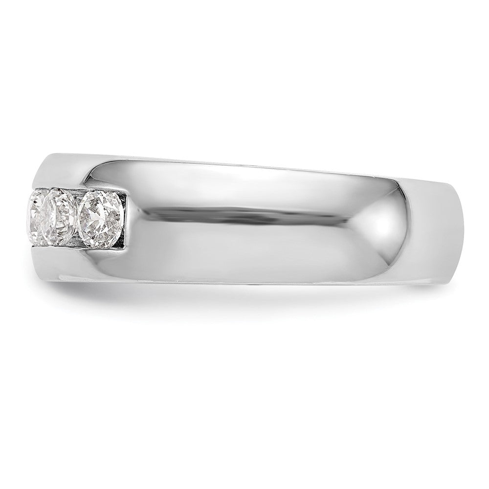 14K Weißgold 5 Stein 1 Karat Rund Diamant Komplett Kanalfassung Ring