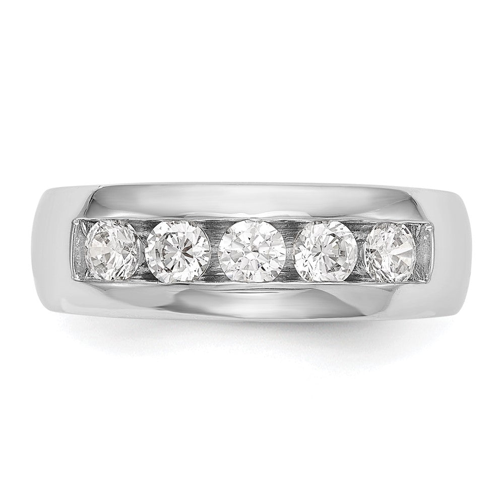 14K Weißgold 5 Stein 1 Karat Rund Diamant Komplett Kanalfassung Ring