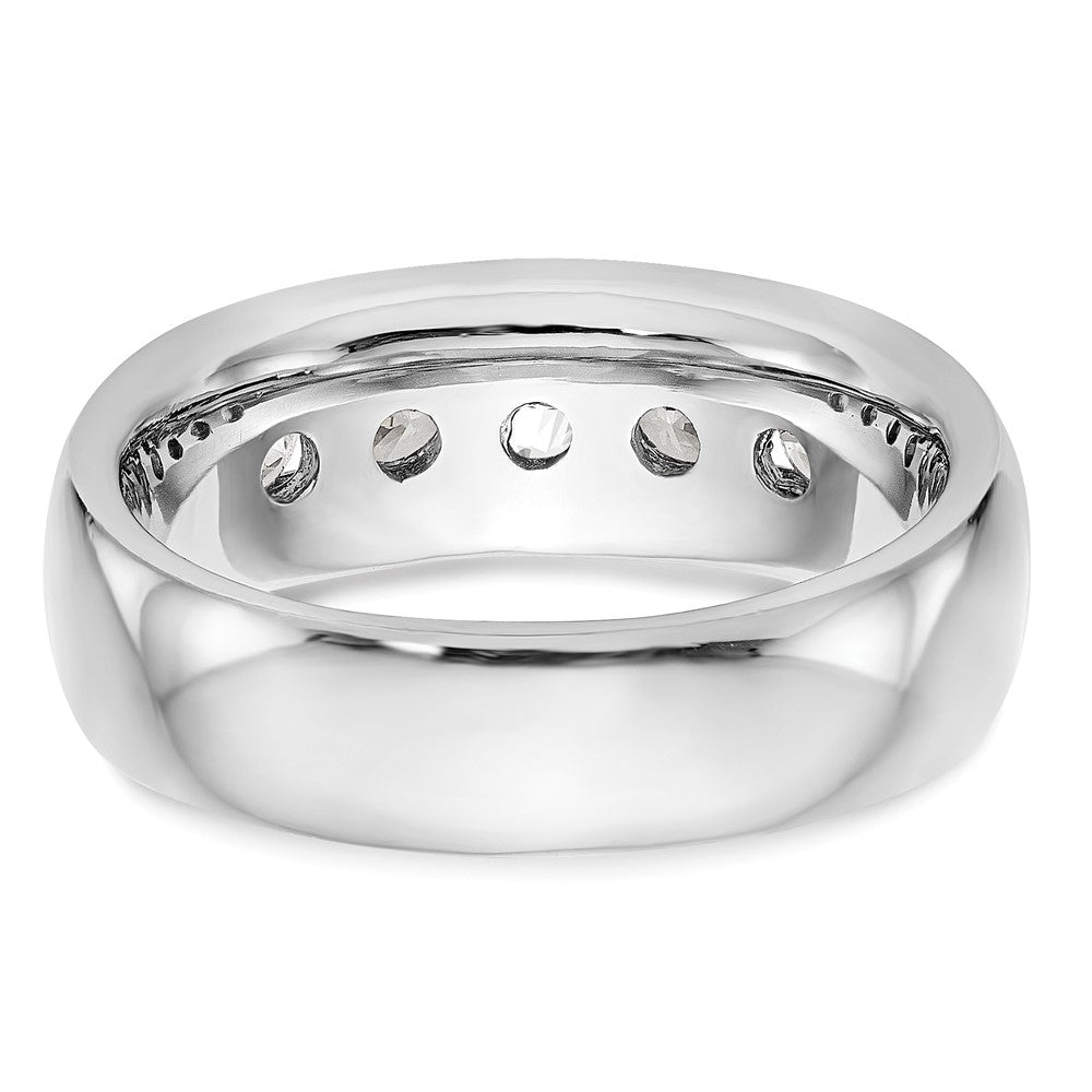 14K Weißgold 5 Stein 1 Karat Rund Diamant Komplett Kanalfassung Ring