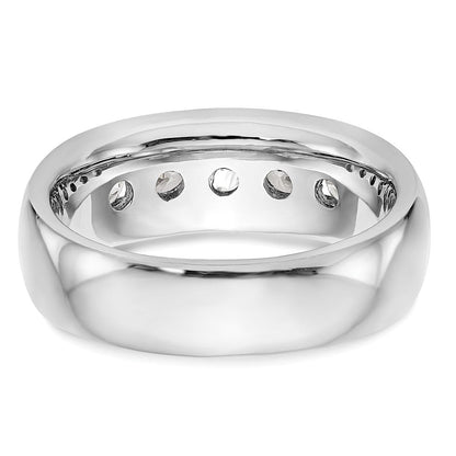 14K Weißgold 5 Stein 1 Karat Rund Diamant Komplett Kanalfassung Ring