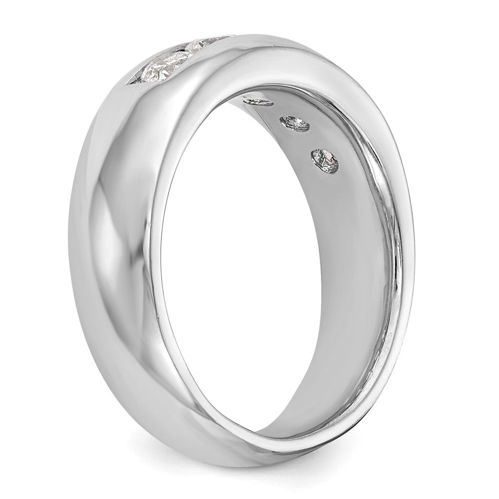 14K Weißgold 5 Stein 1 Karat Rund Diamant Komplett Kanalfassung Ring