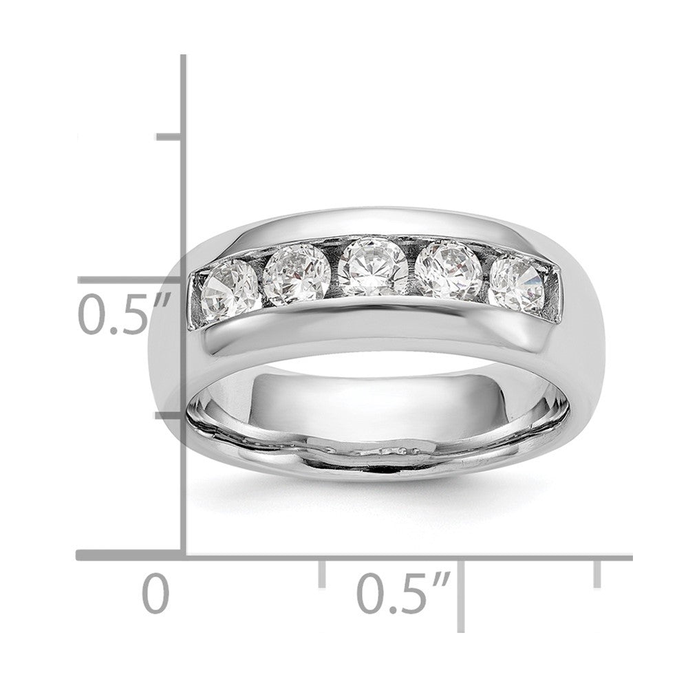 14K Weißgold 5 Stein 1 Karat Rund Diamant Komplett Kanalfassung Ring