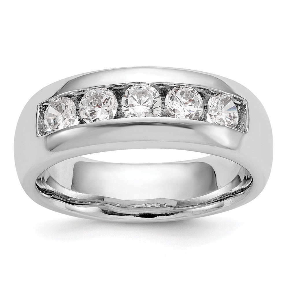14K Weißgold 5 Stein 1 Karat Rund Diamant Komplett Kanalfassung Ring